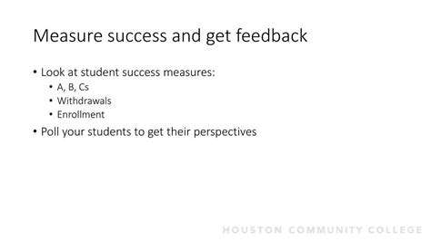 MeasuringSuccessandAdaptingtoFeedback